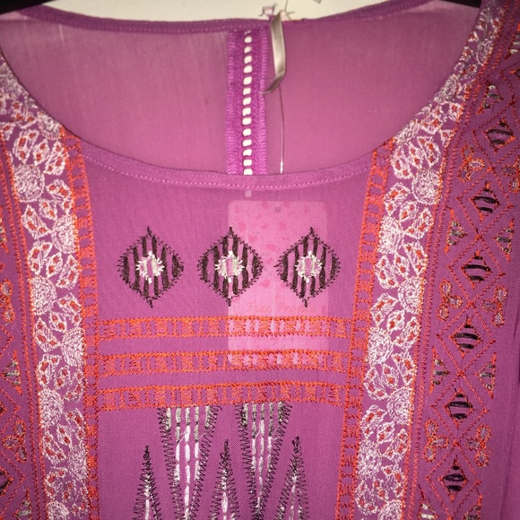 Free People La Cienga Embroidered Blouse Boho Top - Picture 3 of 7